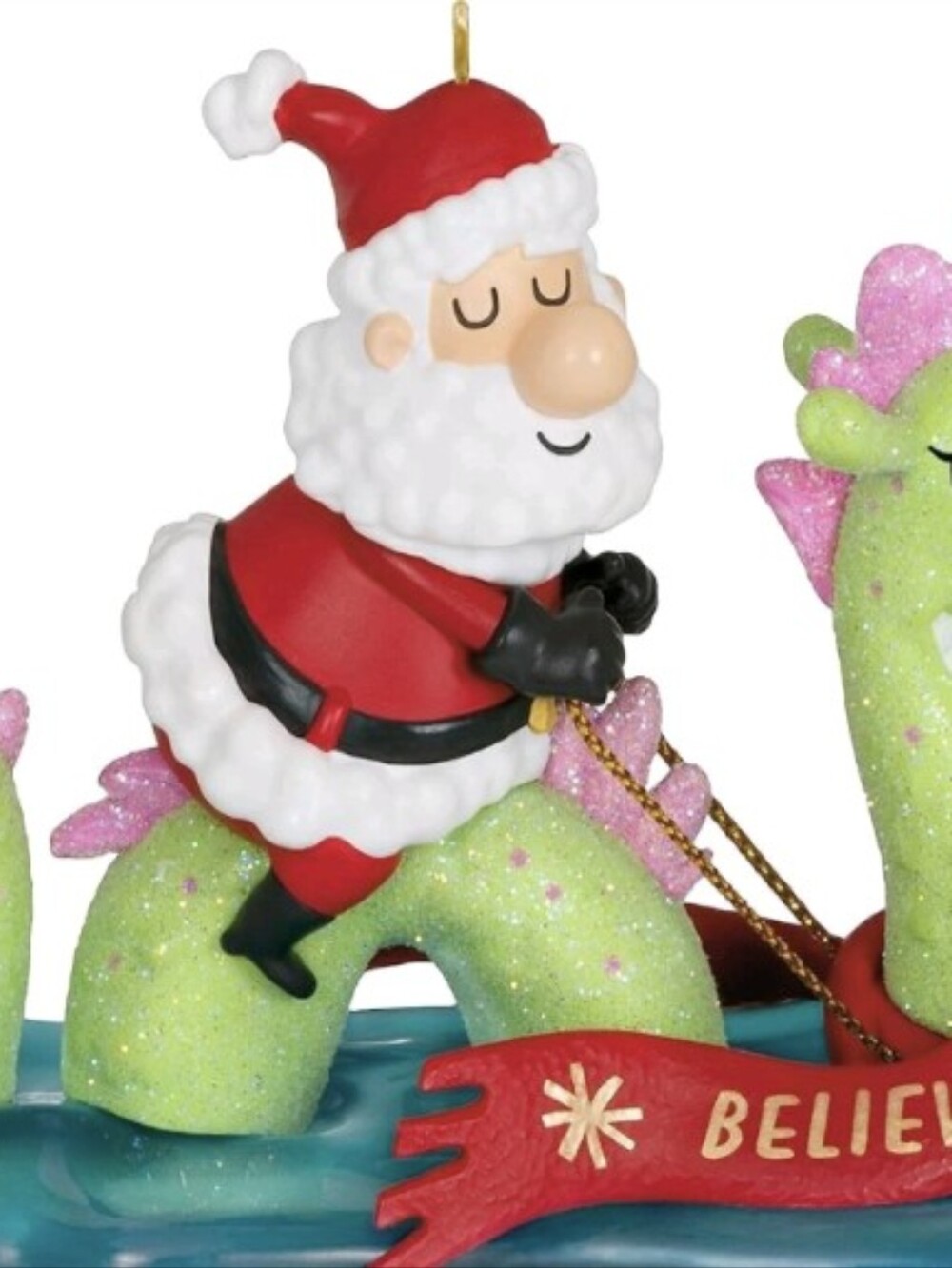 2023 Hallmark Keepsake Ornament "Just Believe" - Santa Riding Loch Ness Monster